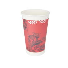 Chinese customize printing 4oz 7oz 10oz single wall compostable coffee cup with lid